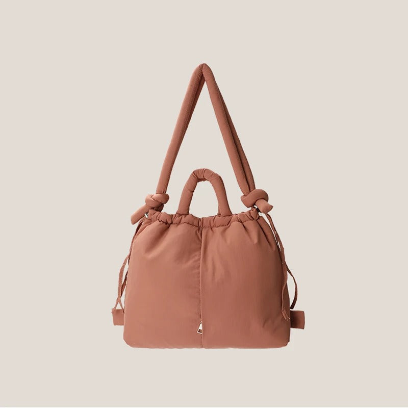 Padded tote bag with knot details