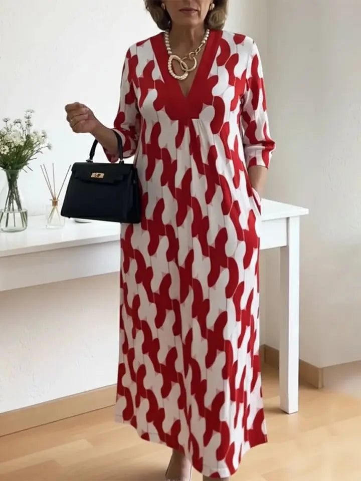 Asella | Elegantes Midikleid mit Kunstprint