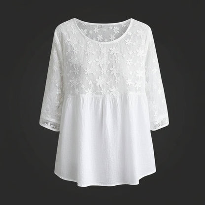 Embroidered Floral Patchwork Blouse