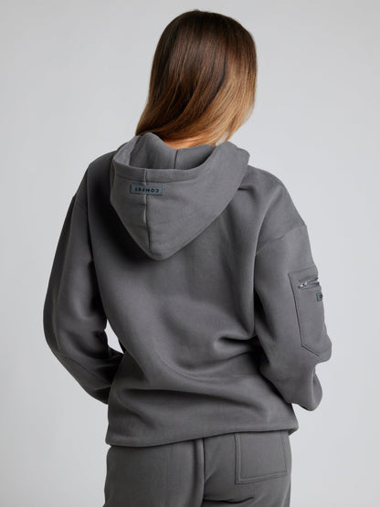 Cozy travel hoodie with airplane mode graphic