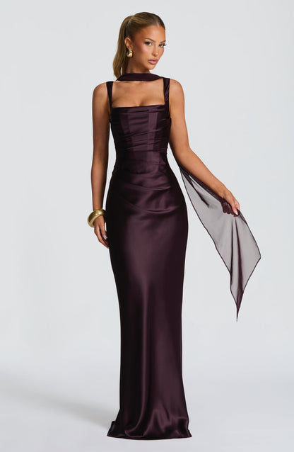 Calanthe maxi-kjole – Blommefarvet