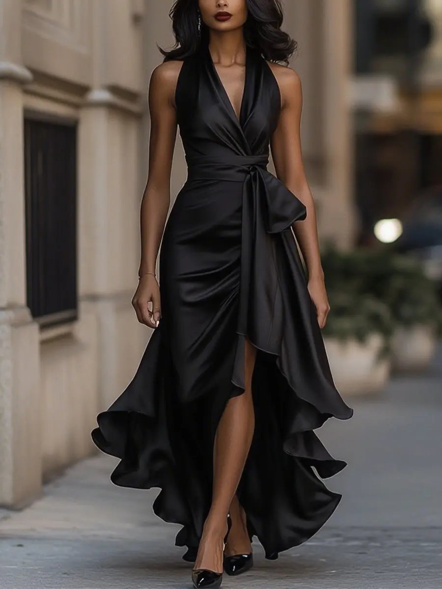 Women's Halter Neck Maxi Dress