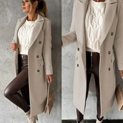 Damen Winter Trench Coat | Doppelreiher Mit Reverskragen