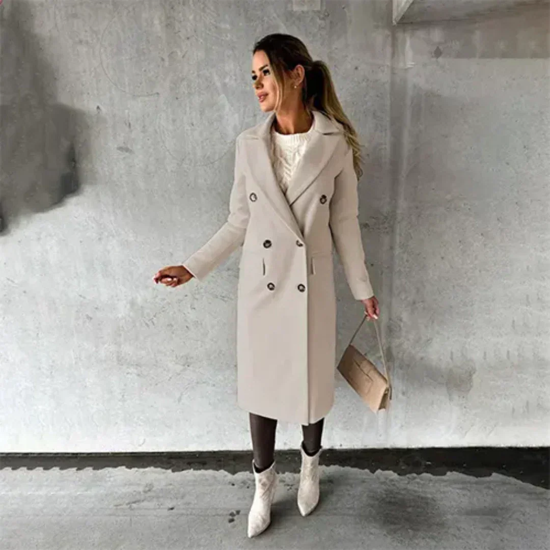 Damen Winter Trench Coat | Doppelreiher Mit Reverskragen