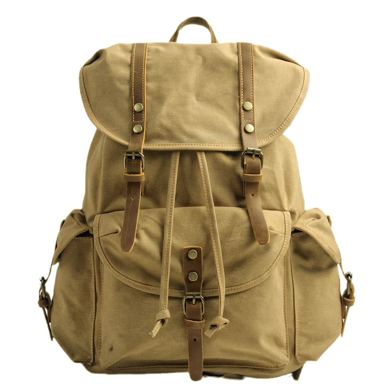 Militär Canvas Rucksack 28L aus Leder & Canvas – Abenteuer Rucksack ROUGEMONT