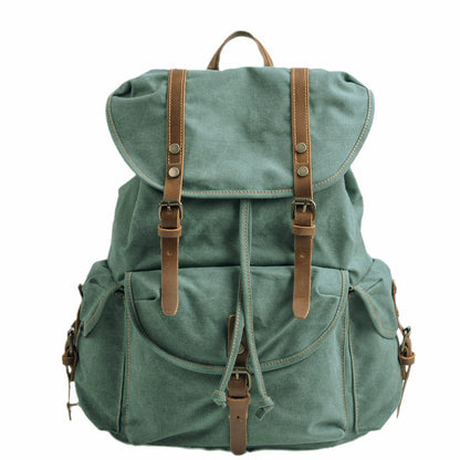 Militär Canvas Rucksack 28L aus Leder & Canvas – Abenteuer Rucksack ROUGEMONT