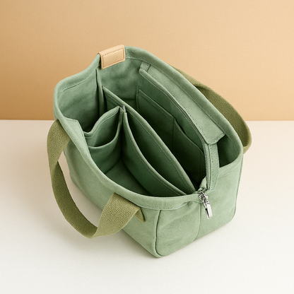 Emma | Sac Bandoulière Compact en Toile avec Poches Zippées | Élégant et Pratique pour Femmes 2