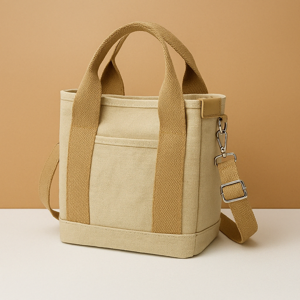 Emma | Sac Bandoulière Compact en Toile avec Poches Zippées | Élégant et Pratique pour Femmes 1