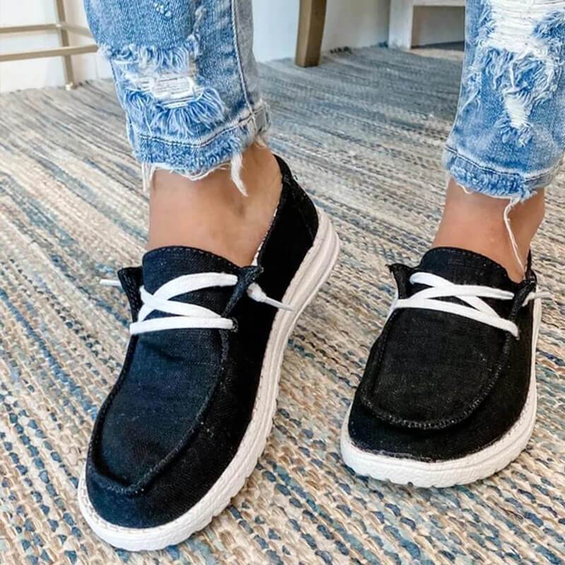 Ava - Chaussures à enfiler chic Toile respirante, design minimaliste