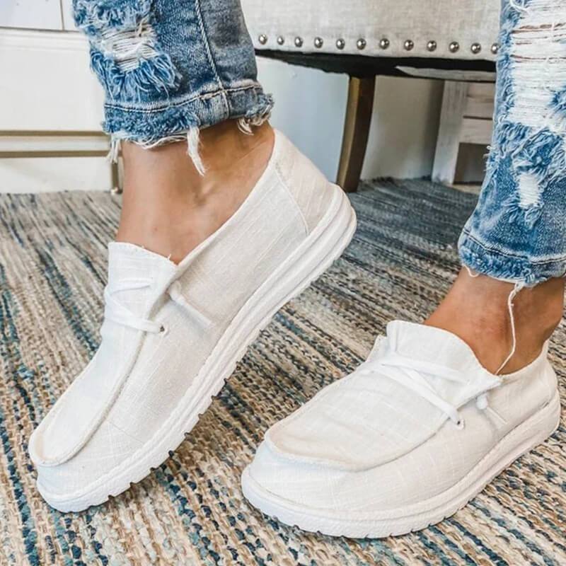 Ava - Chaussures à enfiler chic Toile respirante, design minimaliste