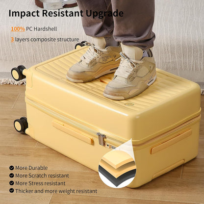 Spacious Hard Shell Suitcase with 8 Spinner Wheels – Smooth-Gliding Travel Luggage for Holidays and Business Trips