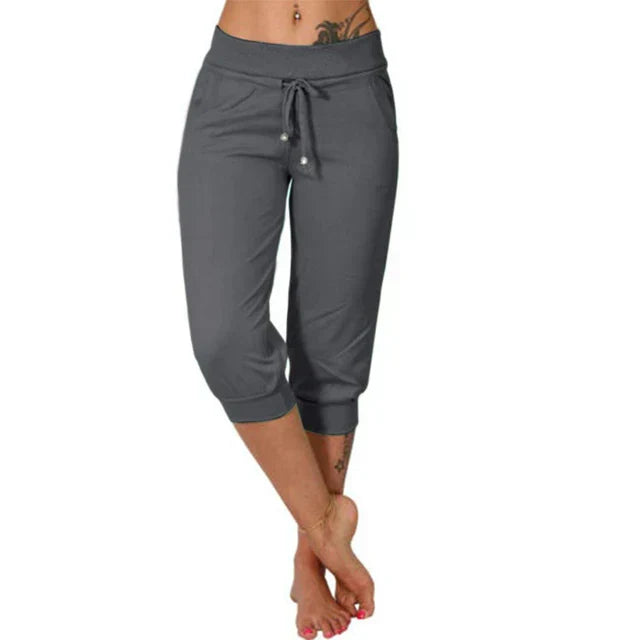 Casual Spodnie Capri - Luna-Ciemnoszary-S-Trend Polska