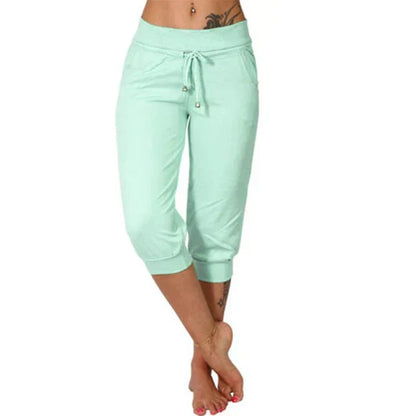 Casual Spodnie Capri - Luna-Zielony-S-Trend Polska