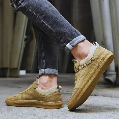 Casual Suède Męskie Sneakers - Maxon-Khaki-38-Trend Polska