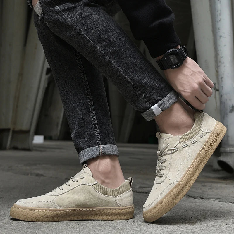 Casual Suède Męskie Sneakers - Maxon-Piasek-38-Trend Polska
