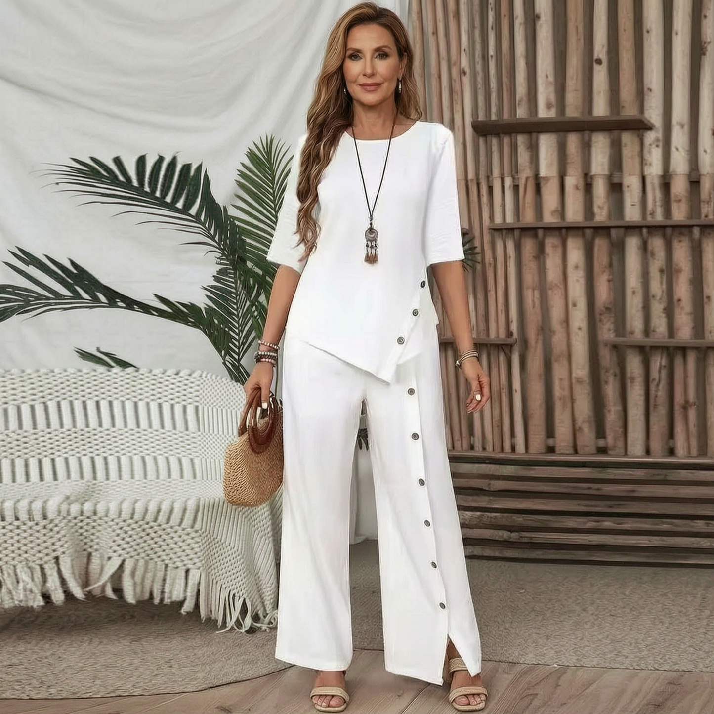 Caterina Fabbri™ Relaxed Wide-Leg Outfit Set