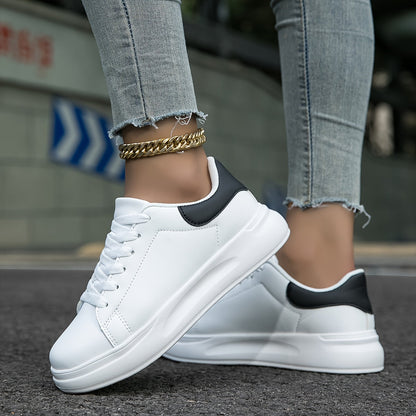 Women's Leather Platform Sneakers Casual Fashion Walking Shoes
