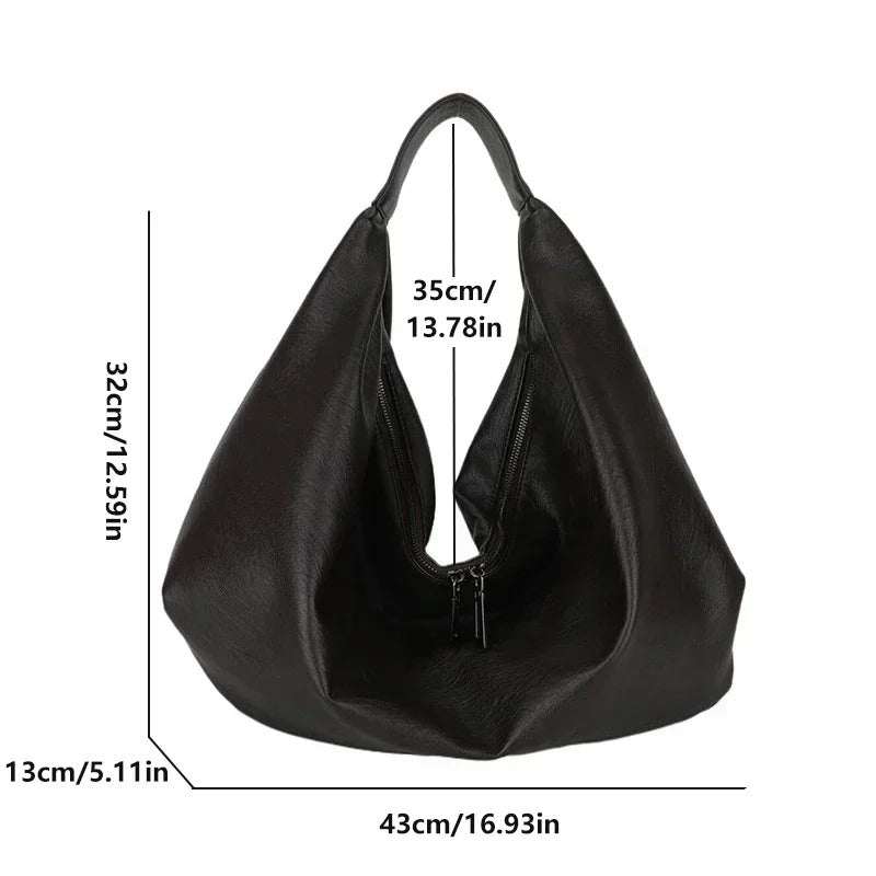 Große weiche Ledertasche für Damen mit Schulterriemen