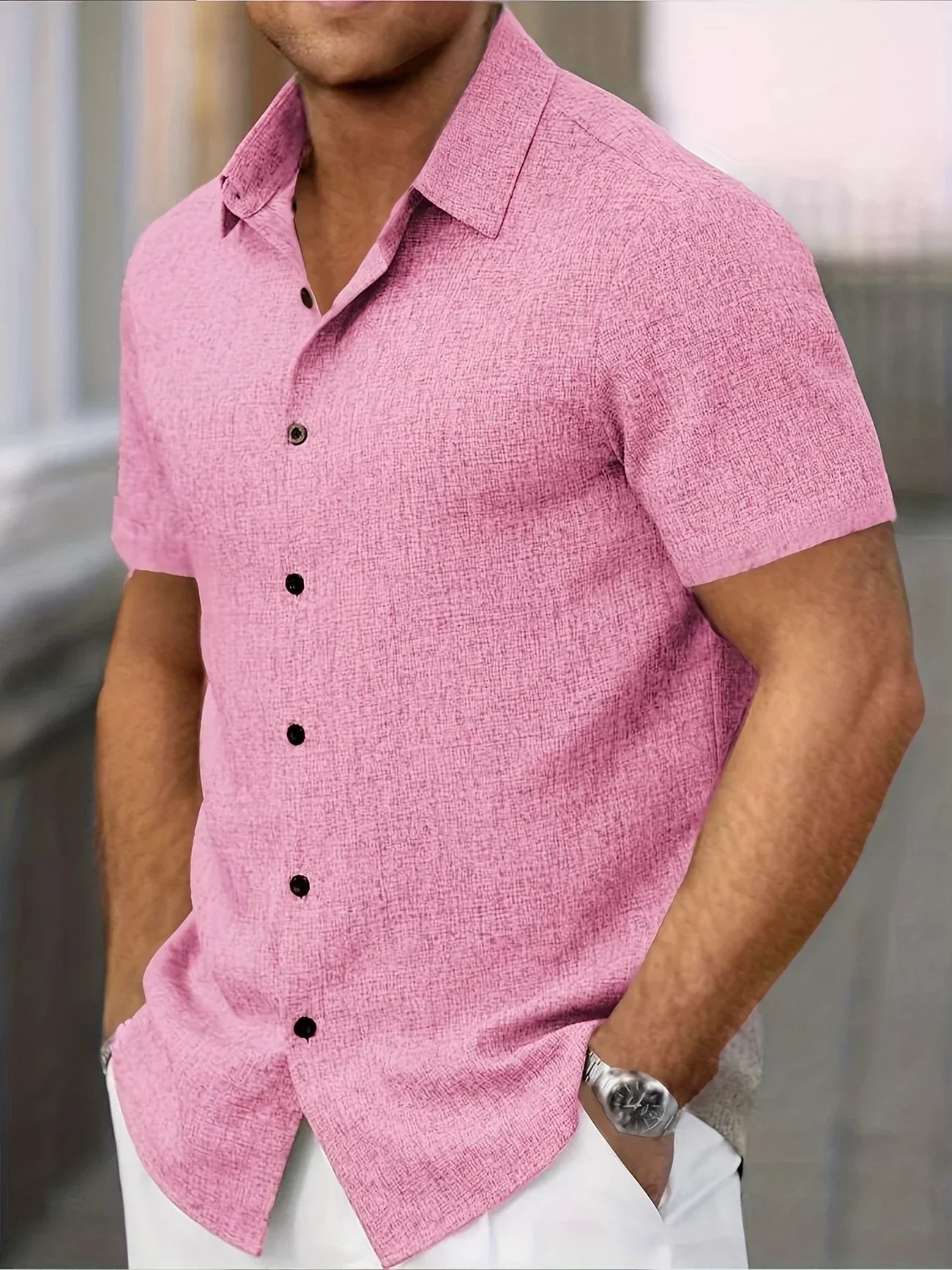 Dwight - Lightweight Linen Blend Short Sleeve Shirt