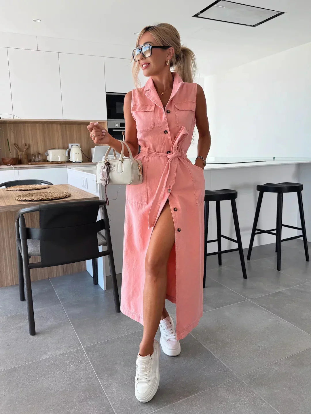 Maelle | Sleeveless Denim Dress