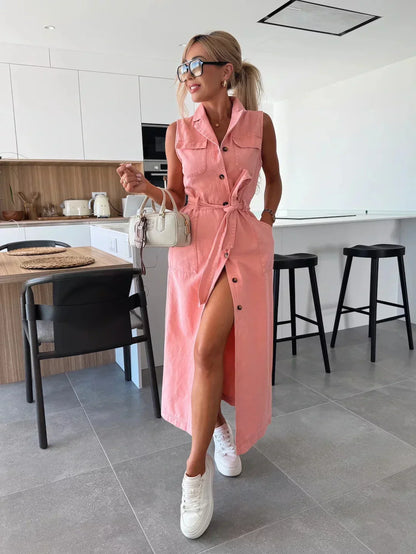 Maelle | Sleeveless Denim Dress