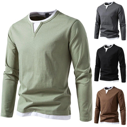 Tom Hollinger | Herren Stilvolles Langarmhemd Slim Fit Freizeitoberteil