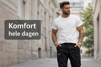 Casual cargobukser til mænd med snøre