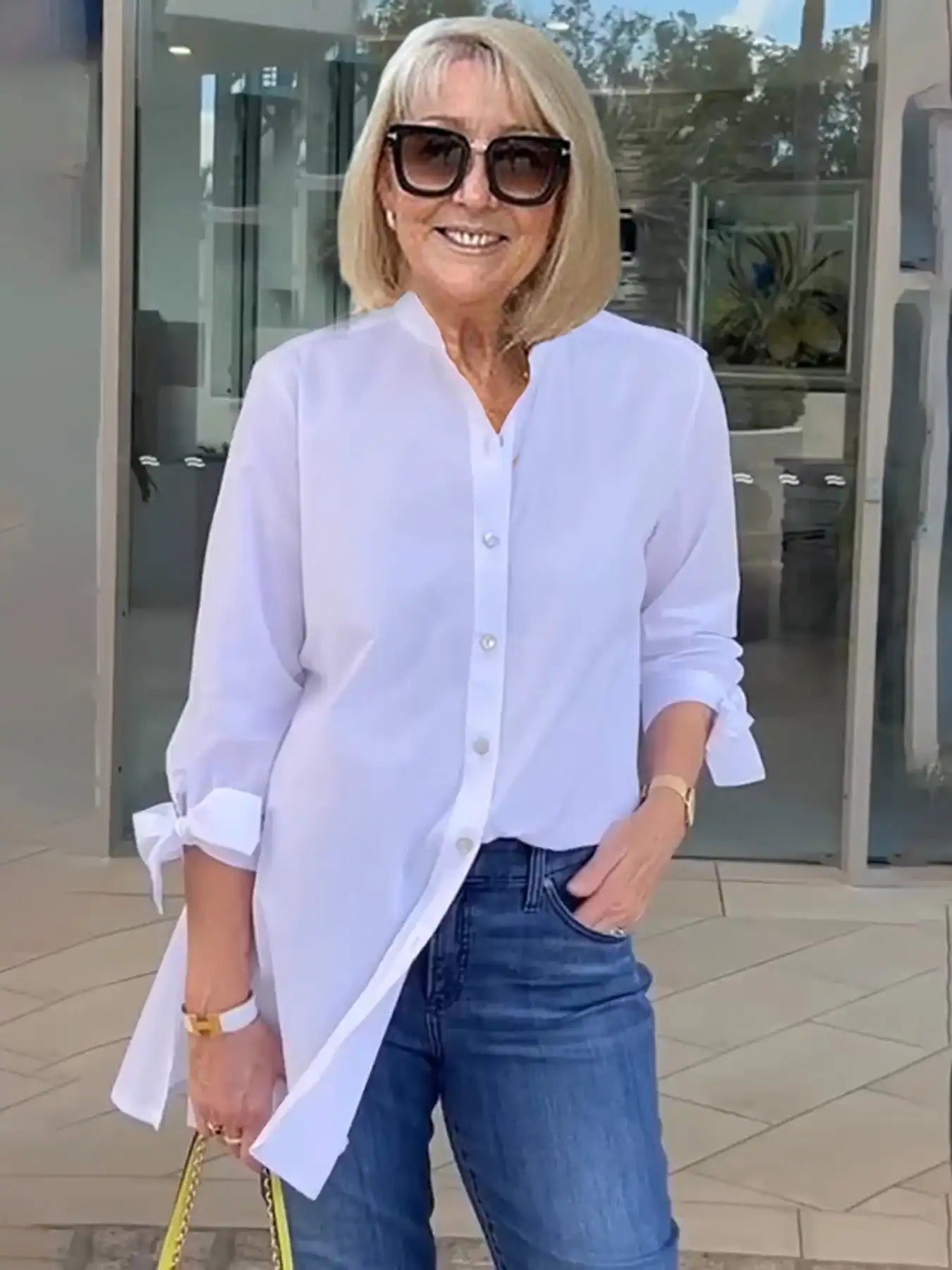 Chemise Emily boutonnée manches longues coupe décontractée
