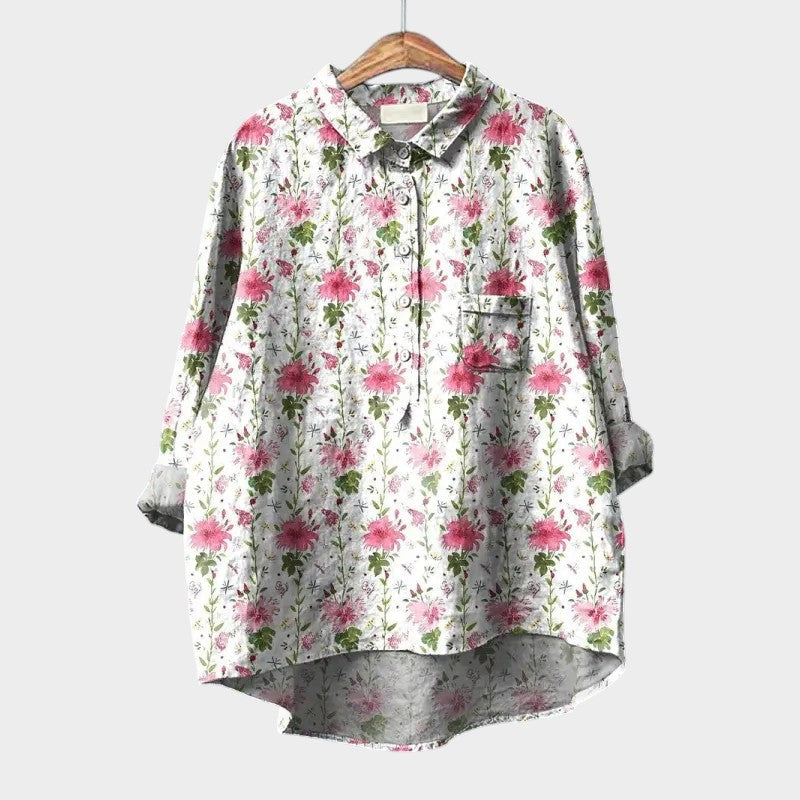 Mirda | Bluse mit floralem Print und Knopfleiste