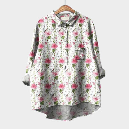 Mirda | Bluse mit floralem Print und Knopfleiste