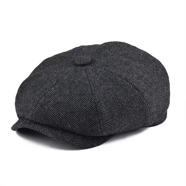 Sterling Vintage™ Wool Twill Newsboy Cap 8 Panel Wool Button