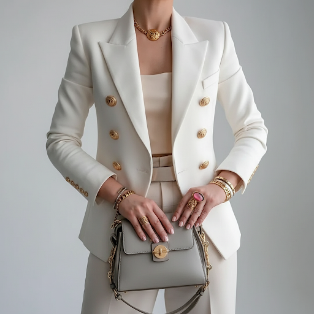Blazer Entallado Doble Botonadura para Mujeres | Elegante Formal