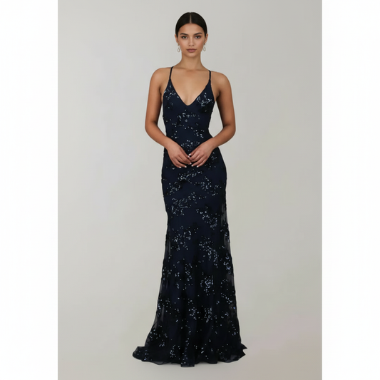 Charlotte | Women's Party Maxi Dress With V-Neck And Sequin Design | Glamorous
