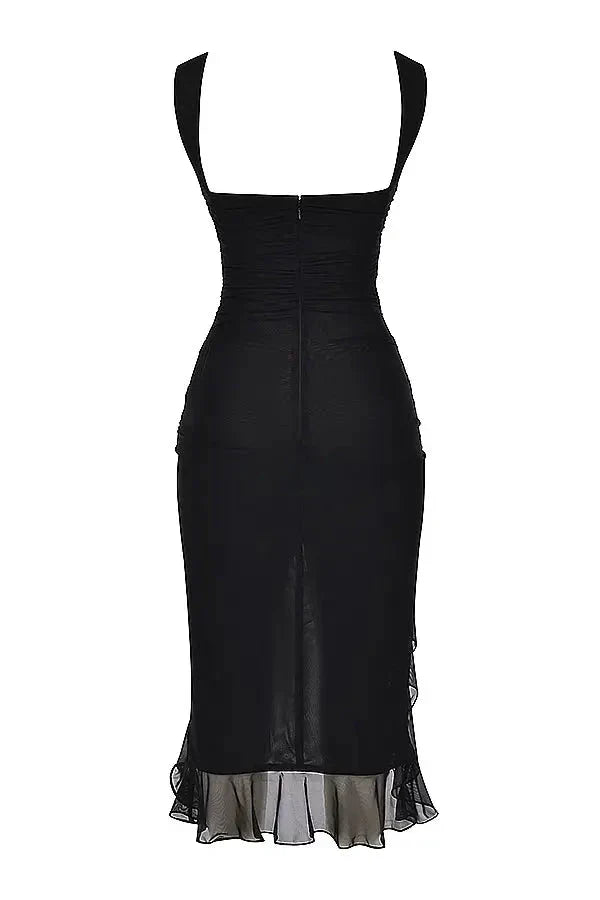 Damen Elegantes Cocktail Sommerkleid | Midi