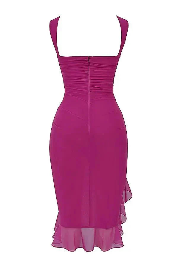 Damen Elegantes Cocktail Sommerkleid | Midi
