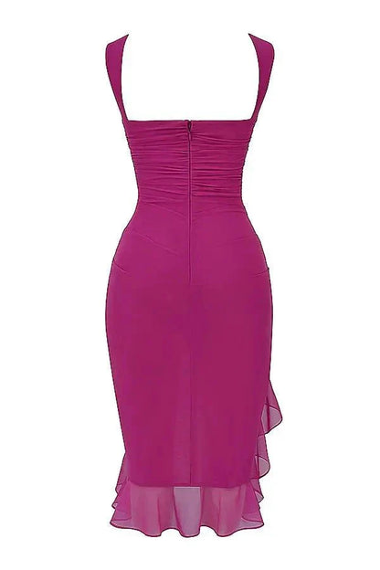 Damen Elegantes Cocktail Sommerkleid | Midi