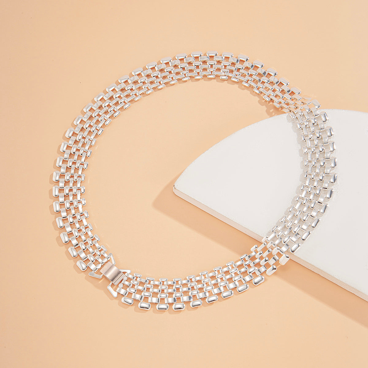 Chunky Statement Necklace | Bold Thick Chain Jewellery-Silver-Nora Luxe
