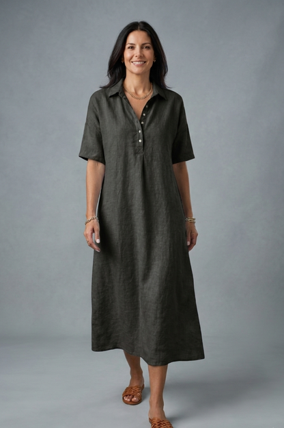 Cinzia Mosca™ Breezy Cotton Linen Polo Dress
