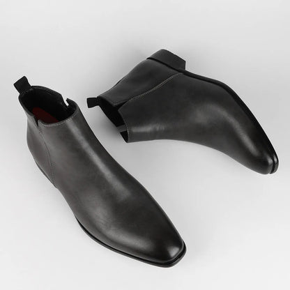 Classic Retro Leather Men's Boots - Lars-Black-6.5-Nora Luxe