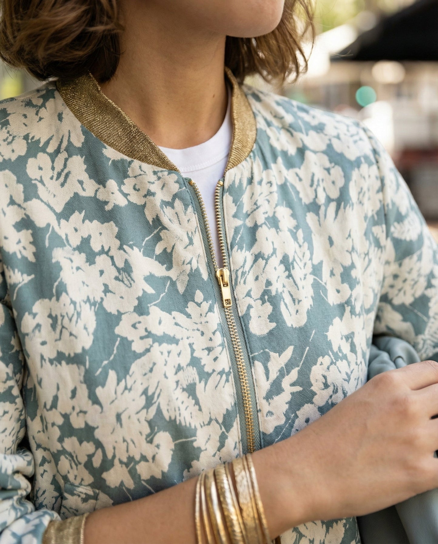 Womens Floral Bomber Jacket
