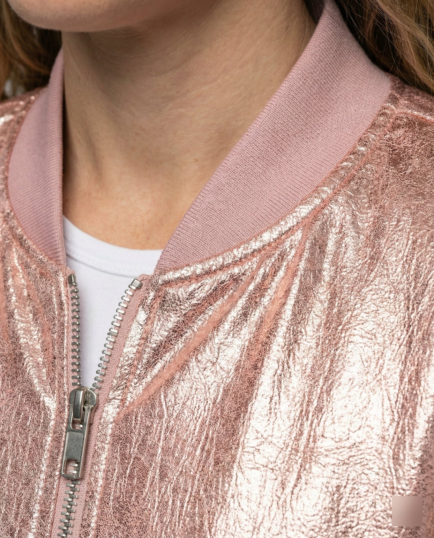 Almira - Shiny Womens Bomber Jacket With Zip