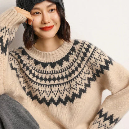 Comfortable Knitted Sweater for Women - Chloe-Beige-S-State of Style