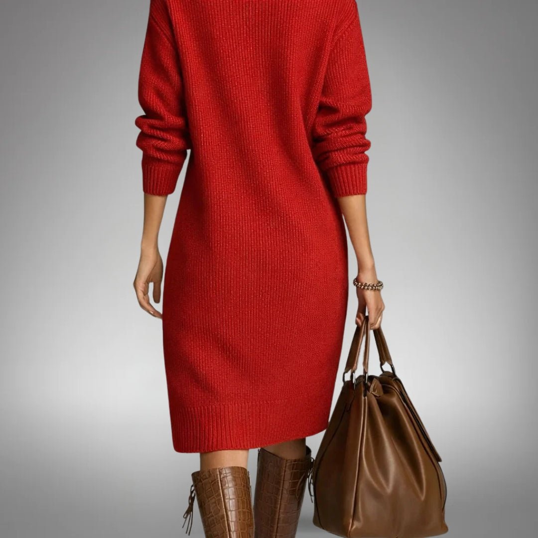 Valeca | Weiches Strickkleid mit Knopfleiste