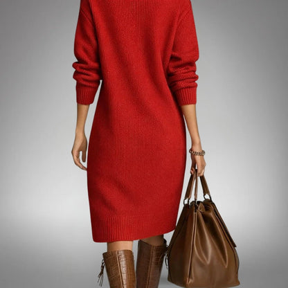 Valeca | Weiches Strickkleid mit Knopfleiste