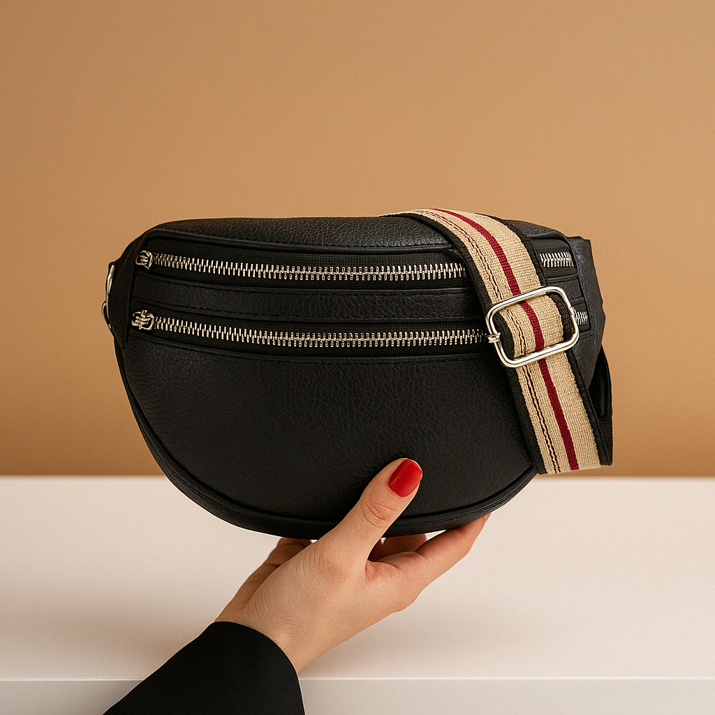 Mia | Sac Bandoulière Femme Élégant avec Double Fermeture Éclair | Compact et Pratique pour un Usage Quotidien 1