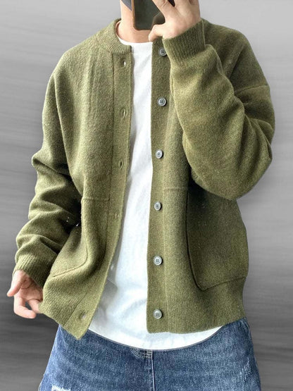 Cardigan in lana con bottoni, vestibilità ampia, da uomo: morbido e comodo da indossare tutti i giorni