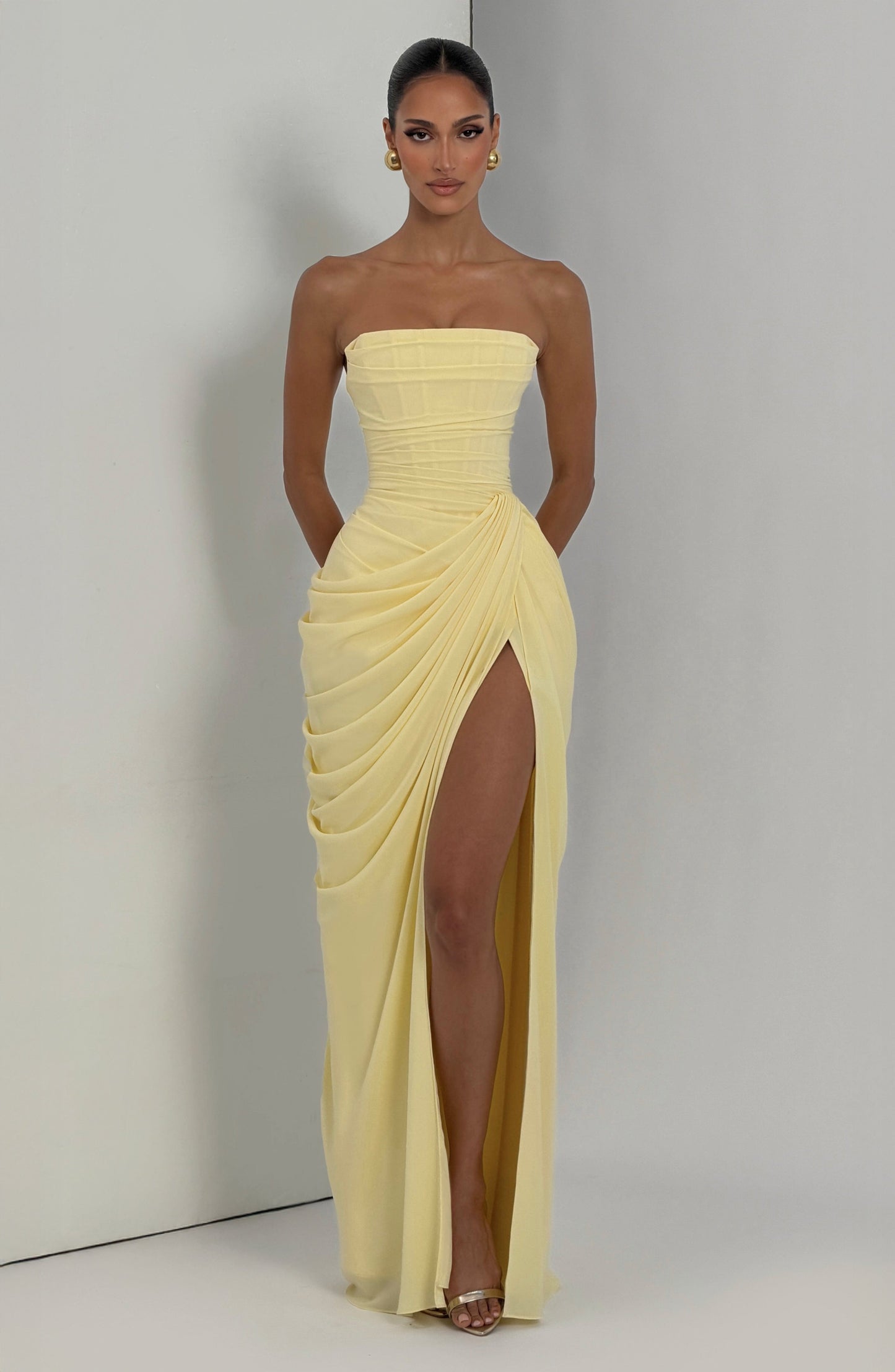 LOLA - Vestido Largo Drapado Elegante