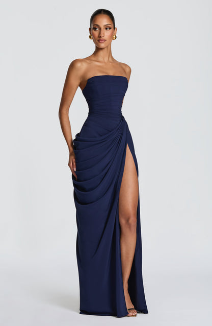 LOLA - Vestido Largo Drapado Elegante