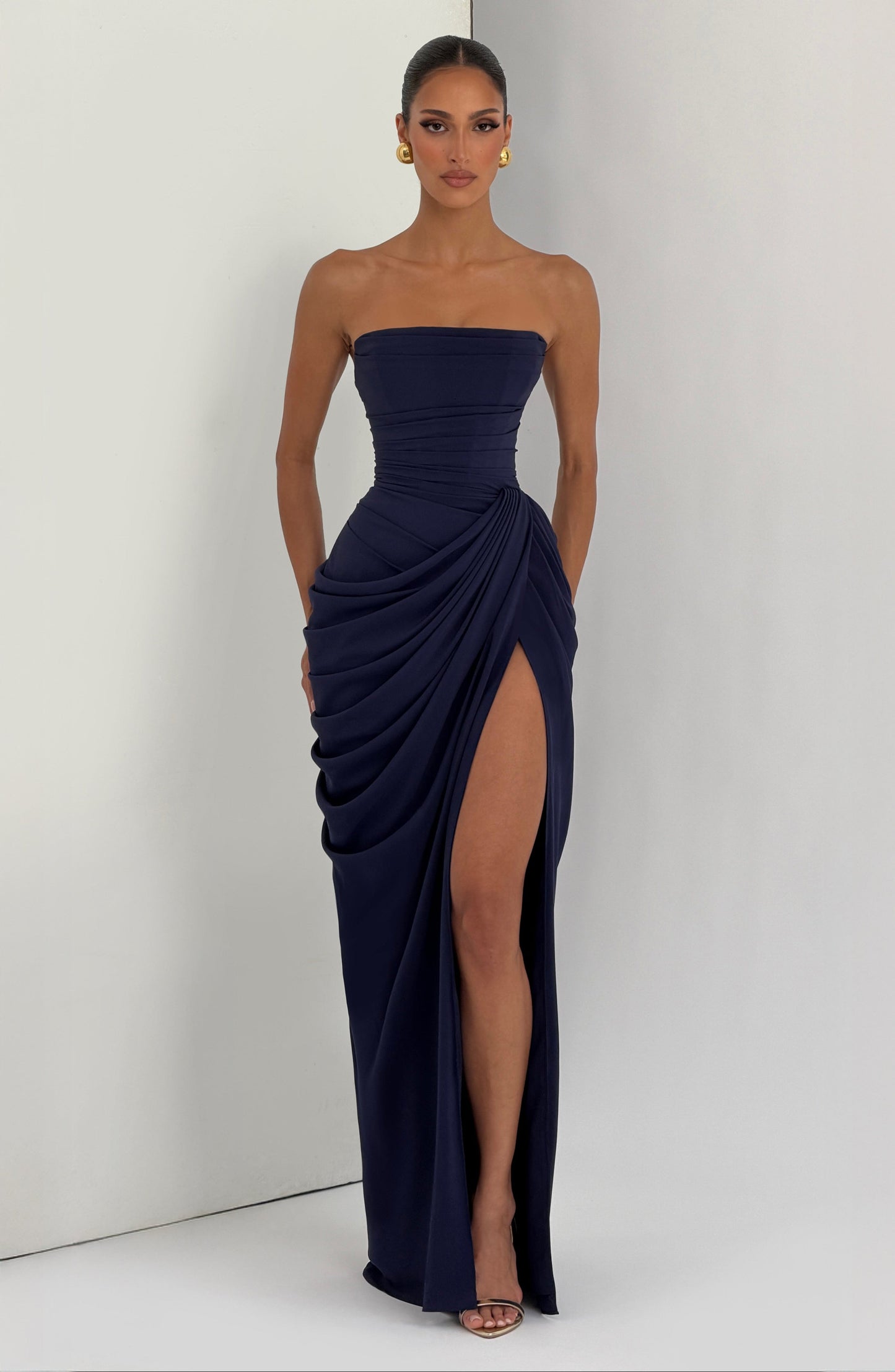 LOLA - Vestido Largo Drapado Elegante