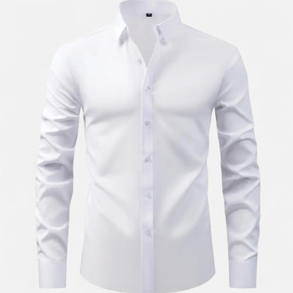 Chemise à manches longues pour homme, coupe ajustée et extensible